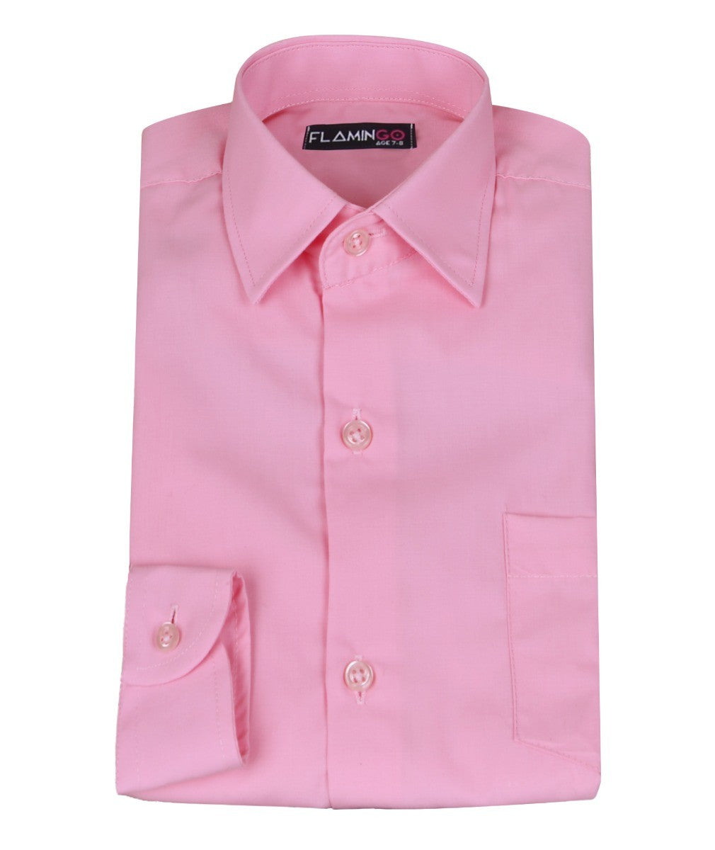 Jungen Baumwoll-Mischgewebe Formelles Hemd - Pink