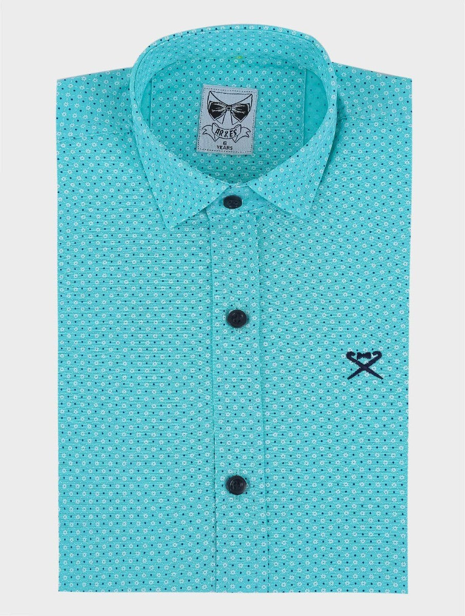 Chemise à Manches Longues à Motifs Slim Fit pour Garçons - ARTHUR - Vert