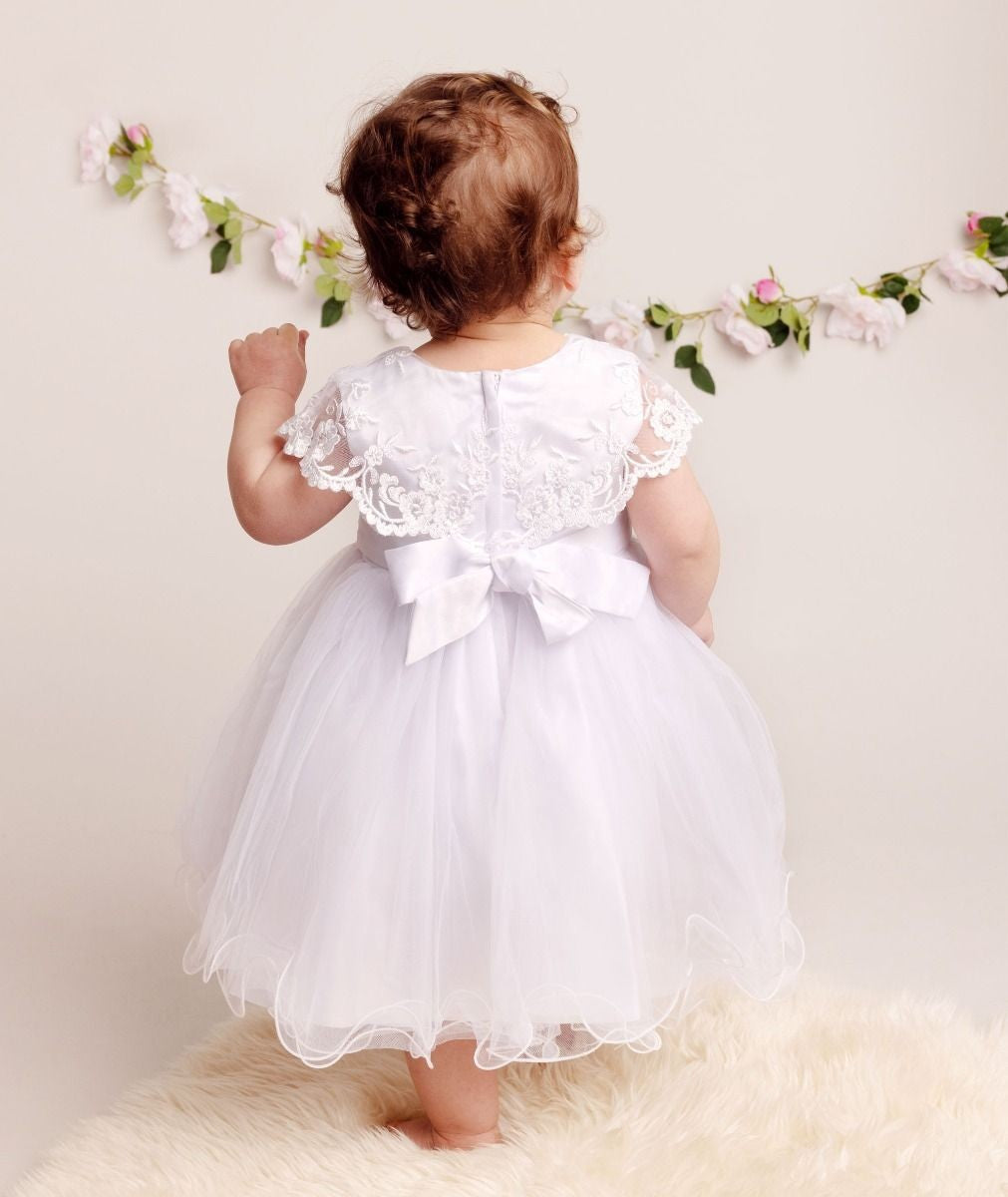 Robe de baptême en dentelle avec cape pour bébés filles - FAY - Blanc