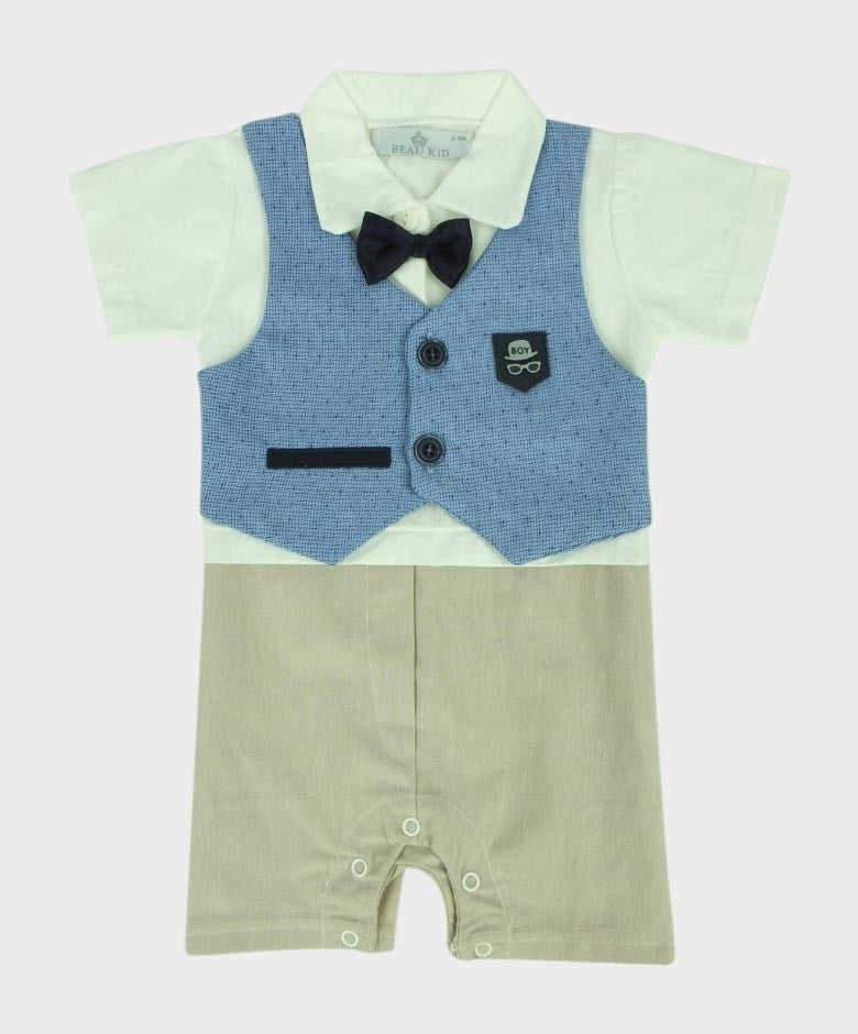 Baby Jungen Casual Overalls 3-teiliges Set - Blau - Beige