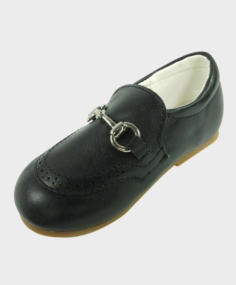 Mocassins en Cuir avec Détail en Métal pour Garçons - Noir