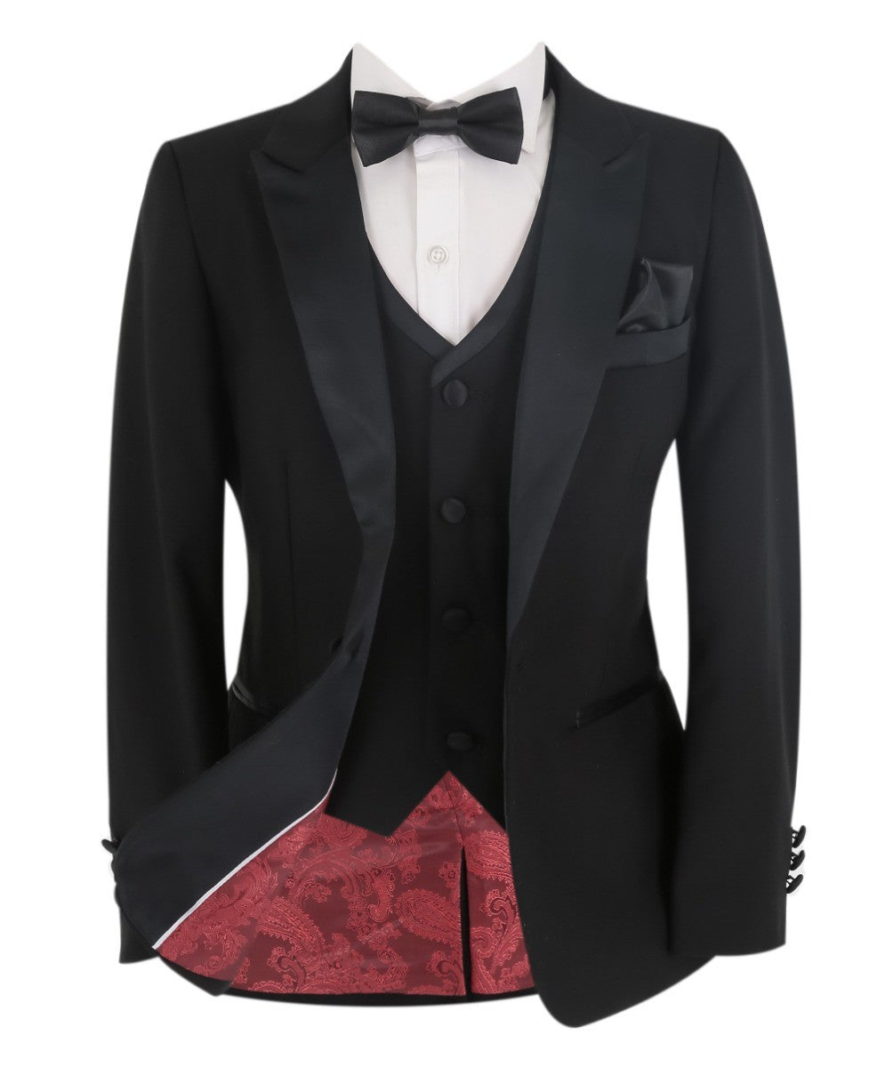 Jungen Peak Lapel Tuxedo Dinner Anzug - HARRY Schwarz - Schwarz