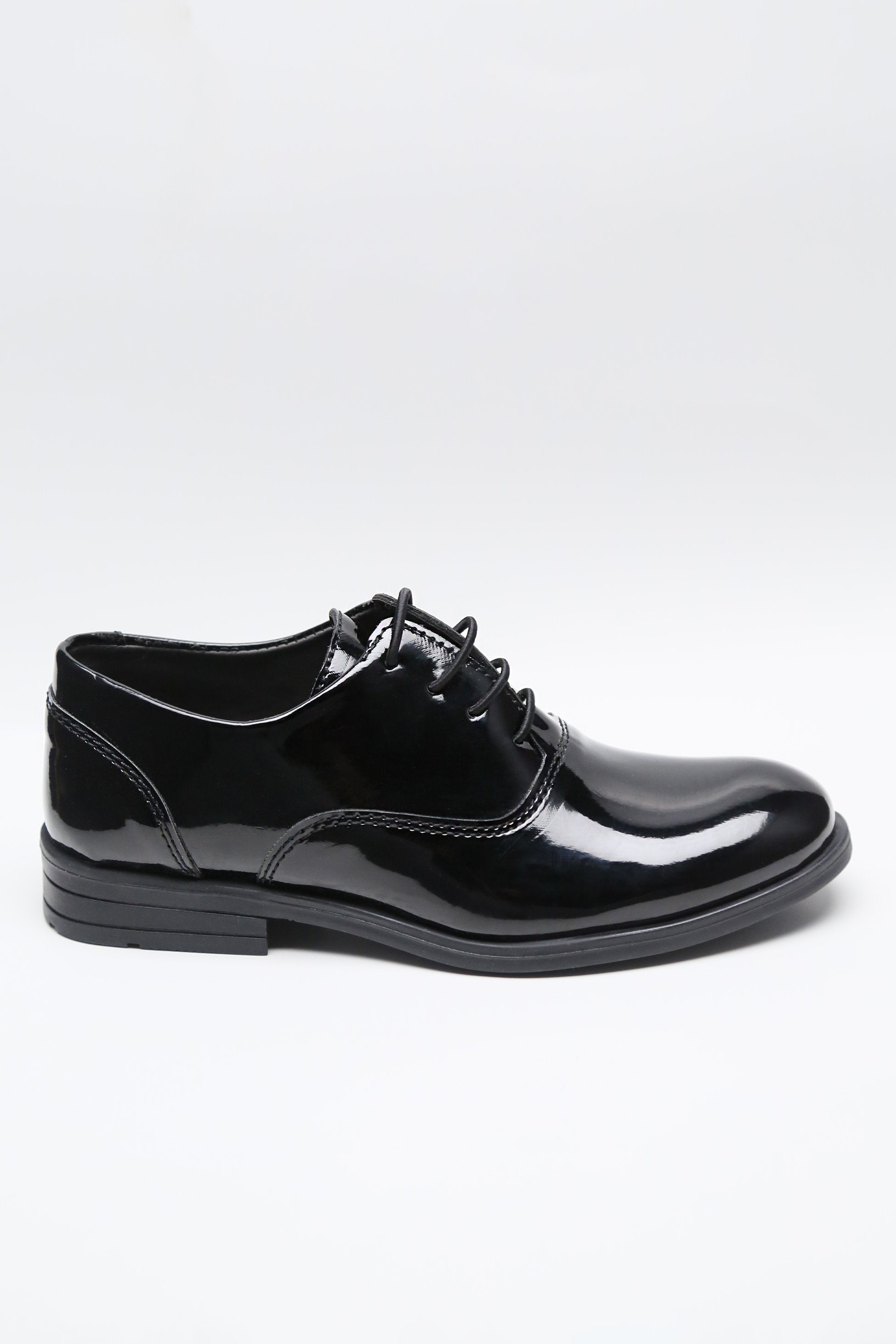 Jungen Patentierte schwarze Schnür-Oxford Formal Schuhe - Regal - Schwarz