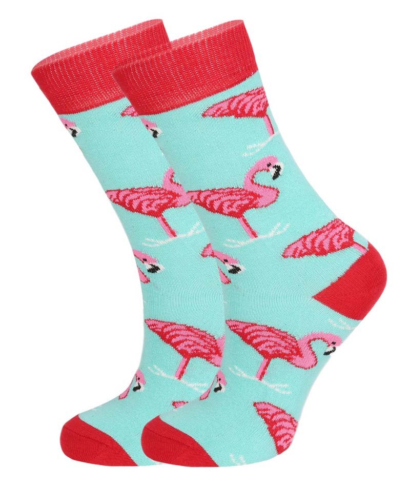 Chaussettes Flamingo Unisexe pour Enfants - Novelty - Rose - Menthe