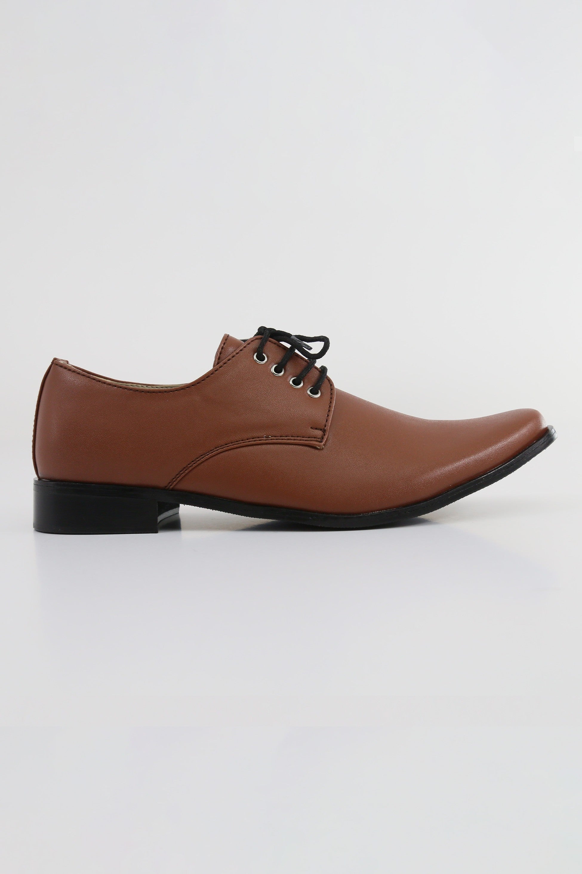 Chaussures Derby en cuir mat pour garçons - GEORGE - Marron