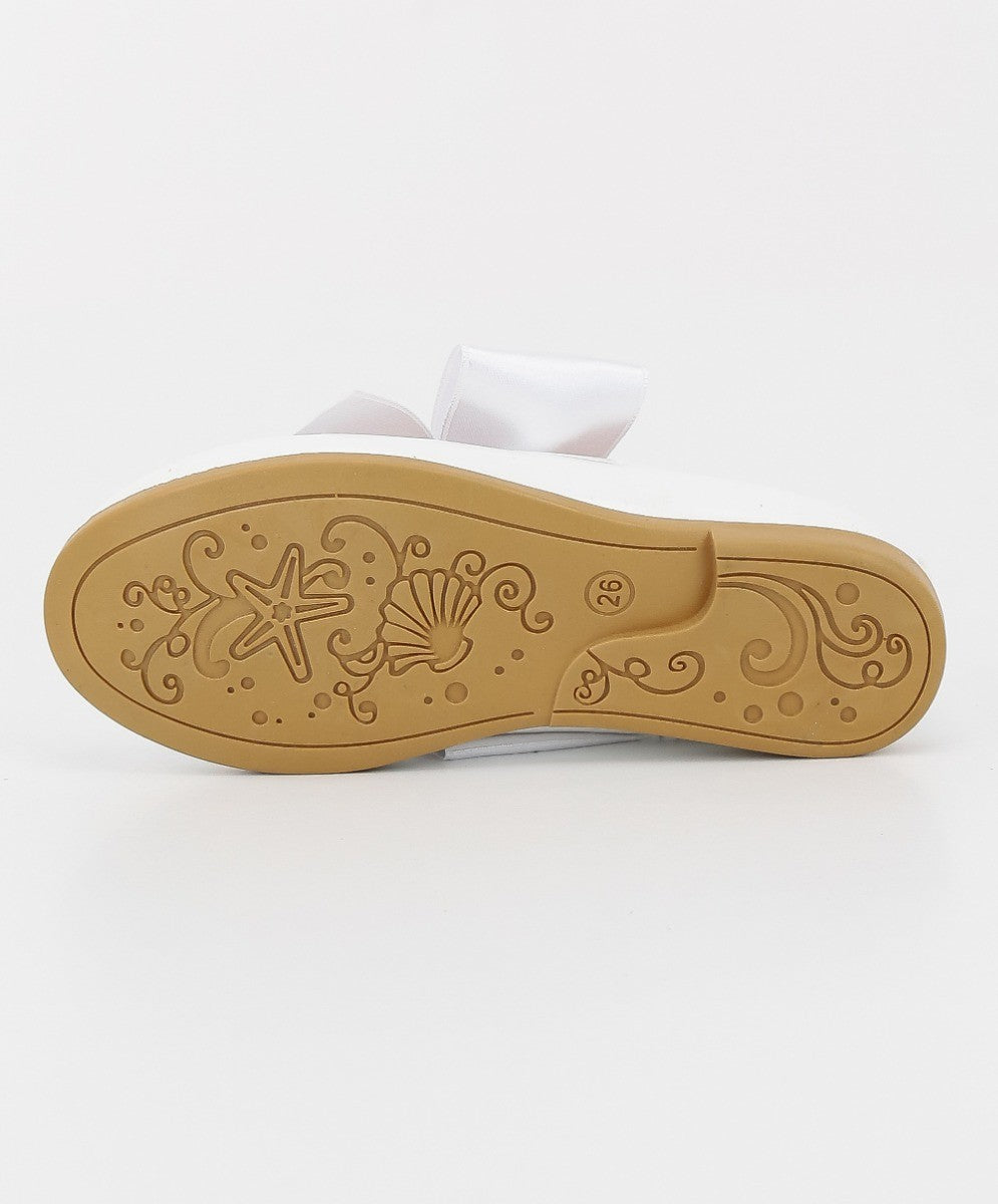 Girls White Flat Patent Mary Jane Shoes - ELENA - White