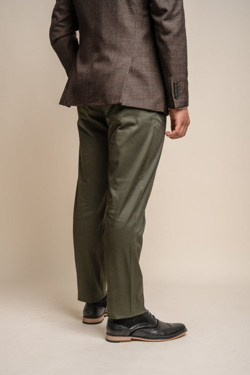 Chino décontracté en coton pour hommes - DAKOTA - Vert Olive