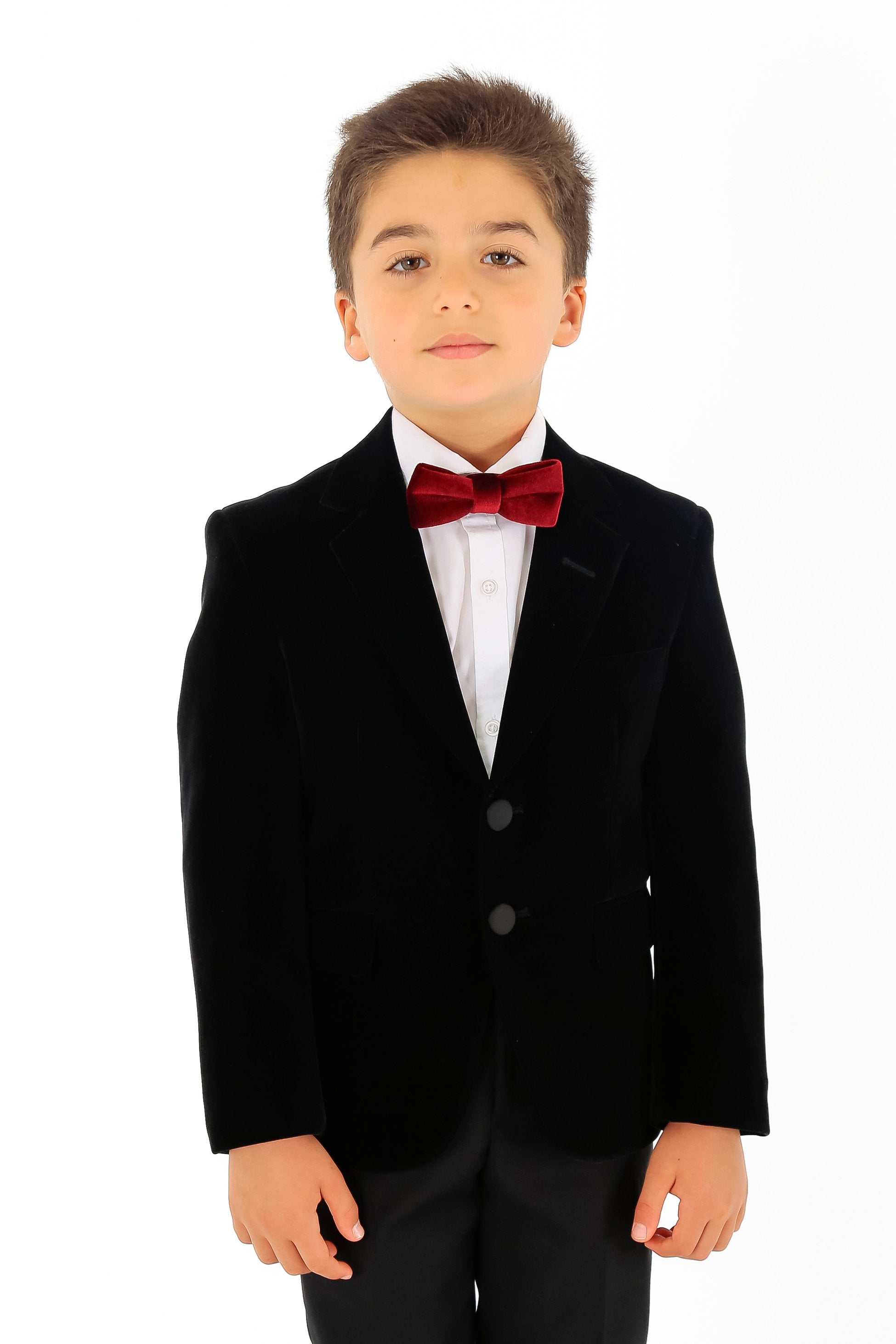 Jungen Samt Slim Fit Formal Blazer - Hackney - Schwarz