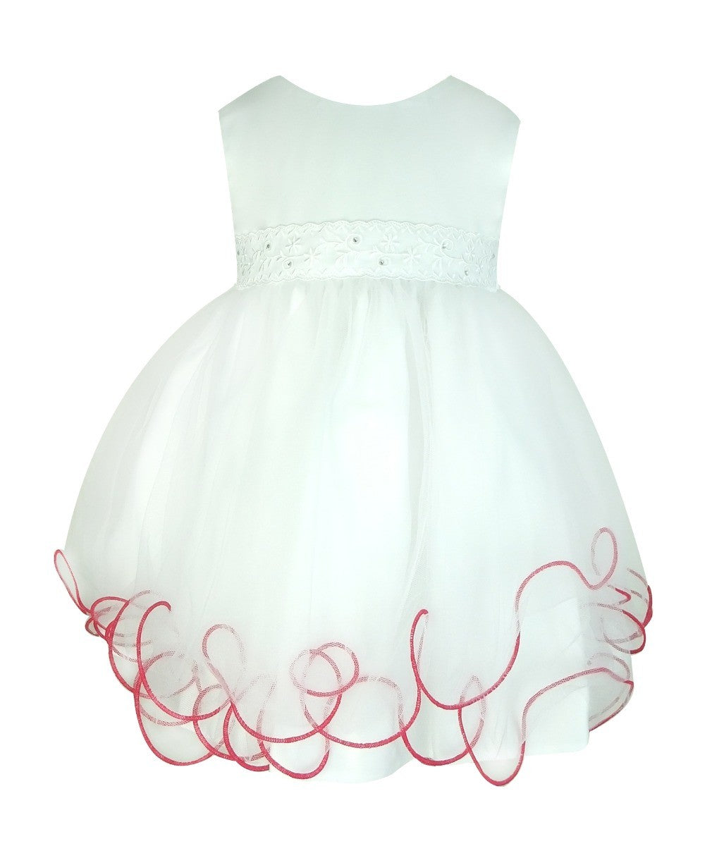 Robe de Baptême Mariée avec Boléro Papillon pour Filles - Blanc - Rose