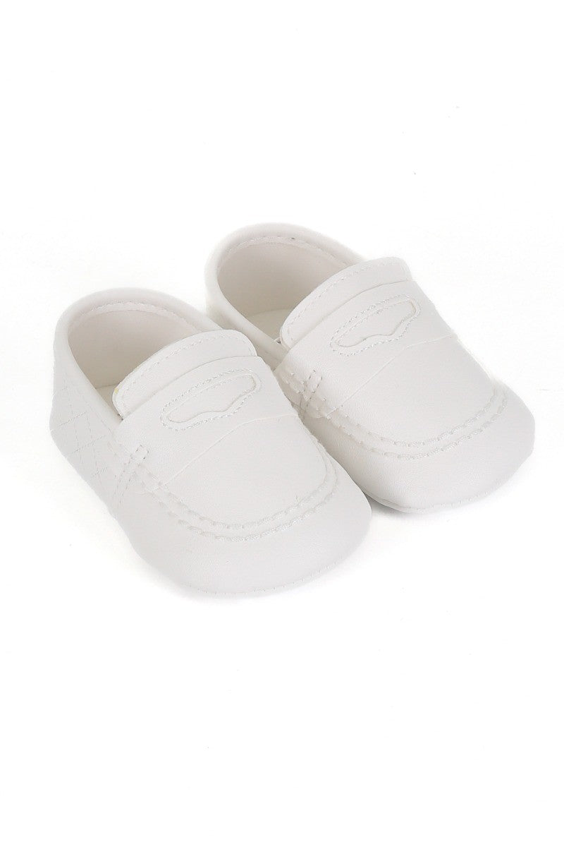 Baby Boys Slip on Pre-walker Moccasin - White