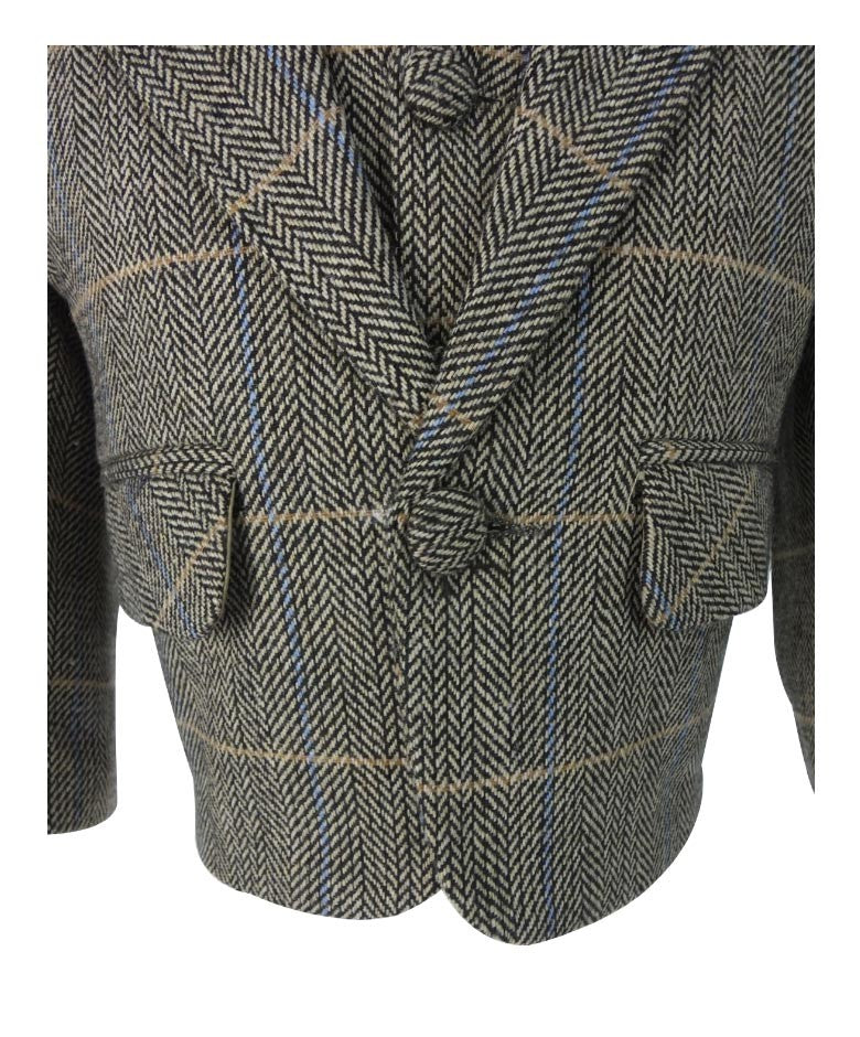 Baby Jungen Fischgrät Karo Tweed Anzug-Set - Tan Braun