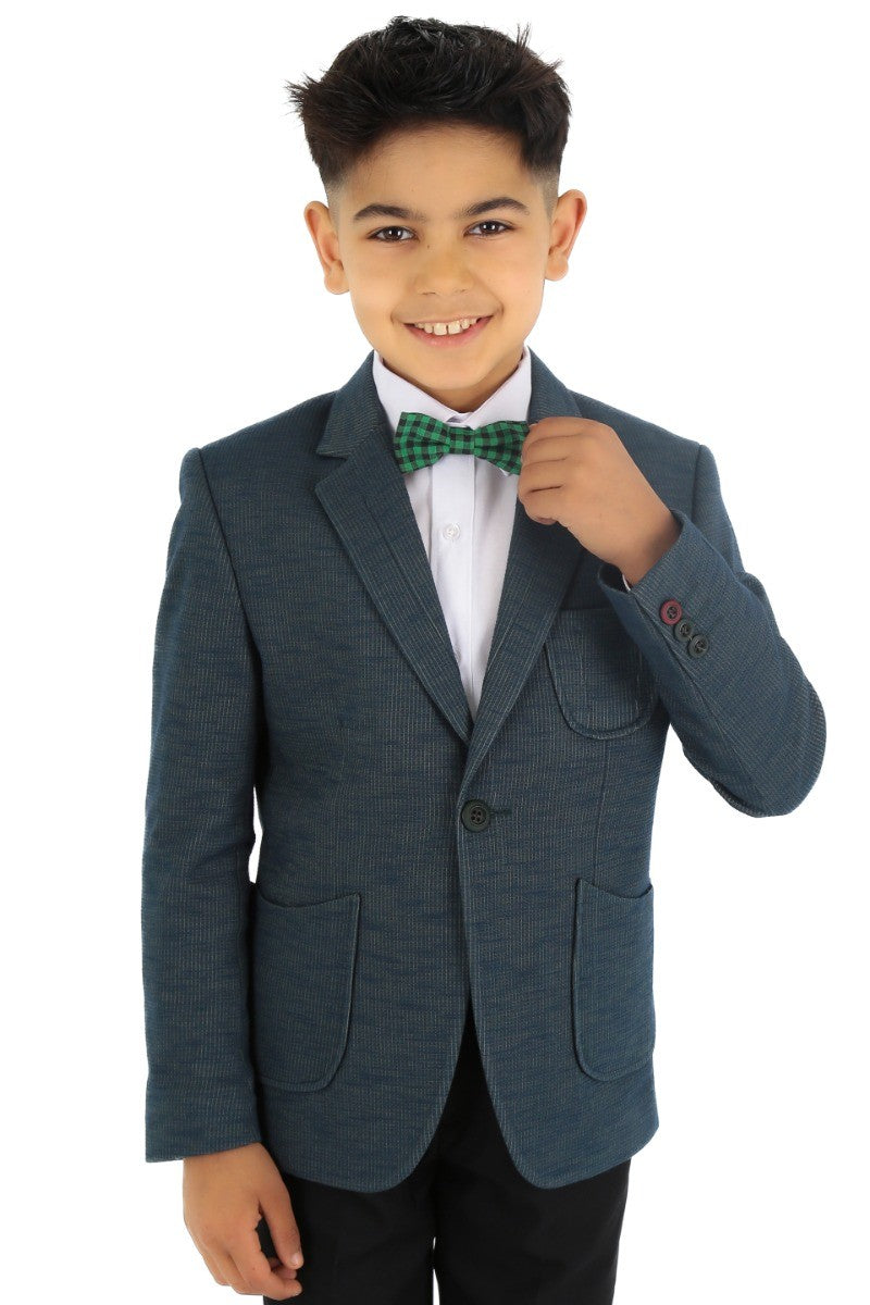 Jungen Baumwollmischung Slim Fit Formeller Köper Blazer - Khakigrün