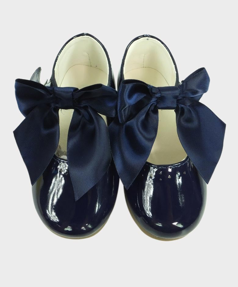 Chaussures Mary Jane Plates Vernies pour Filles - Bleu Marine