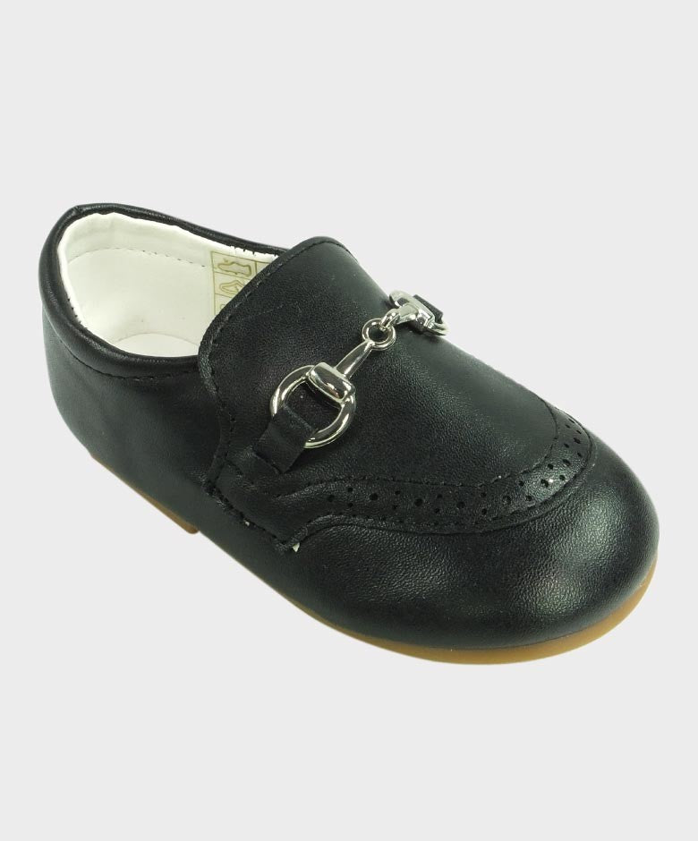 Mocassins en Cuir avec Détail en Métal pour Garçons - Noir