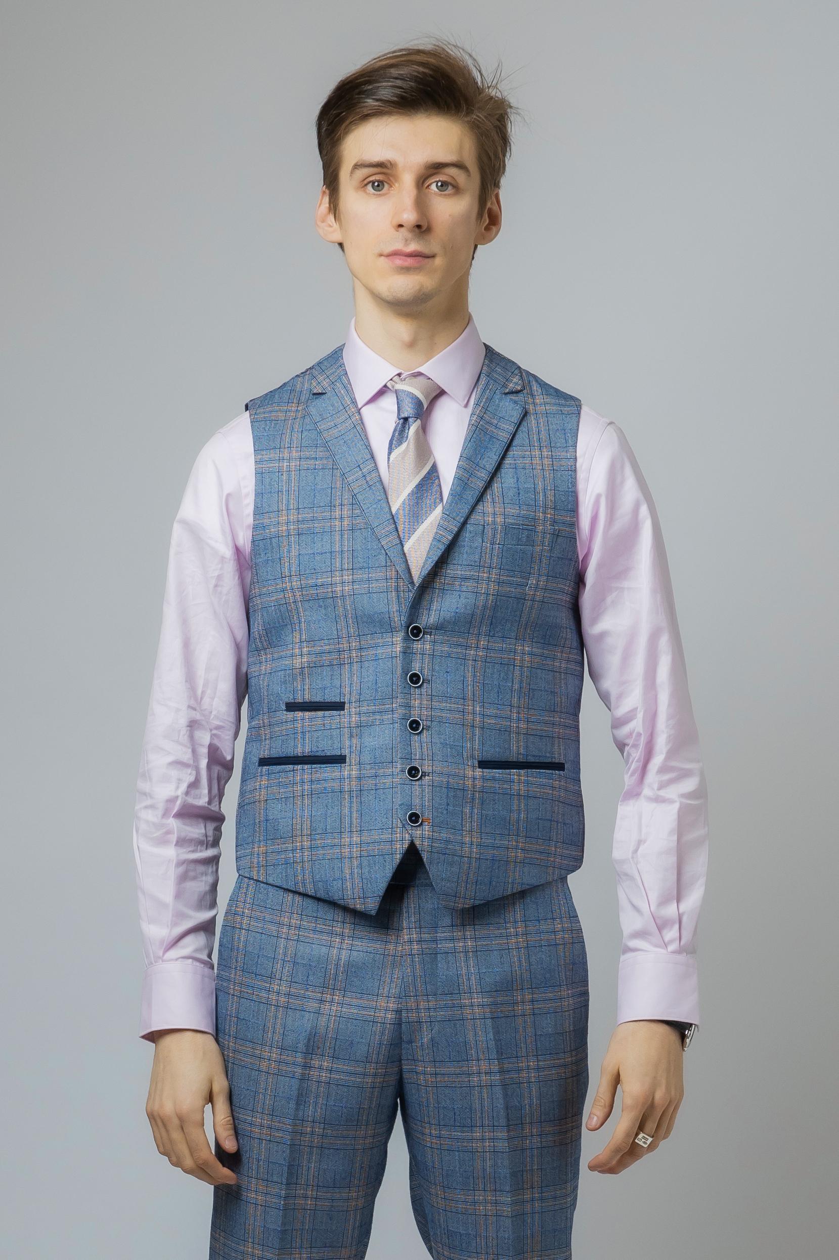 Gilet à Motif Windowpane Retro Slim Fit pour Homme - LEVI Blue - Bleu