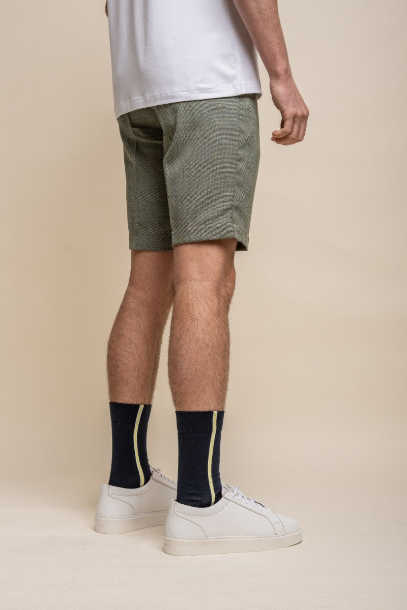 Herren Mid Rise Slim Fit Shorts - MIAMI - Salbeigrün