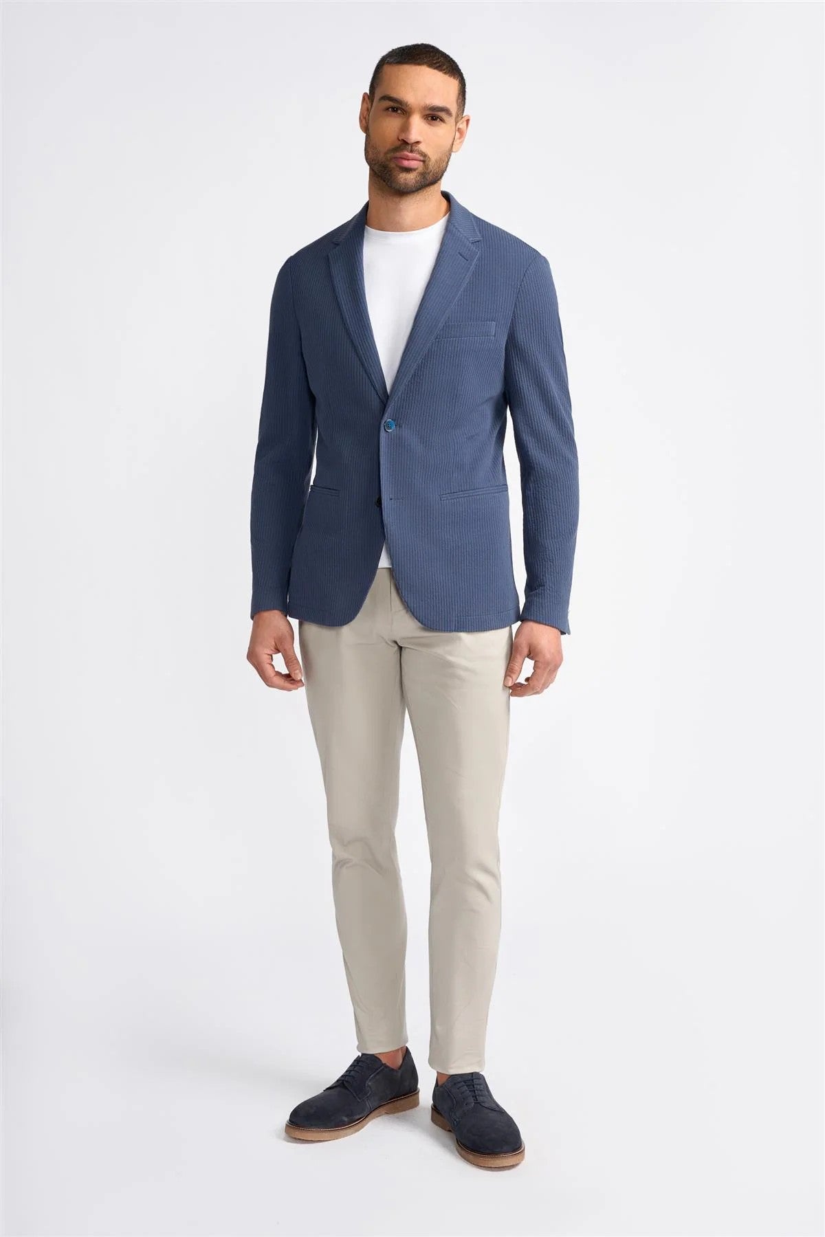 Blazer en Coton Velours Côtelé Bleu Marine pour Homme - MALMO - Bleu Marine