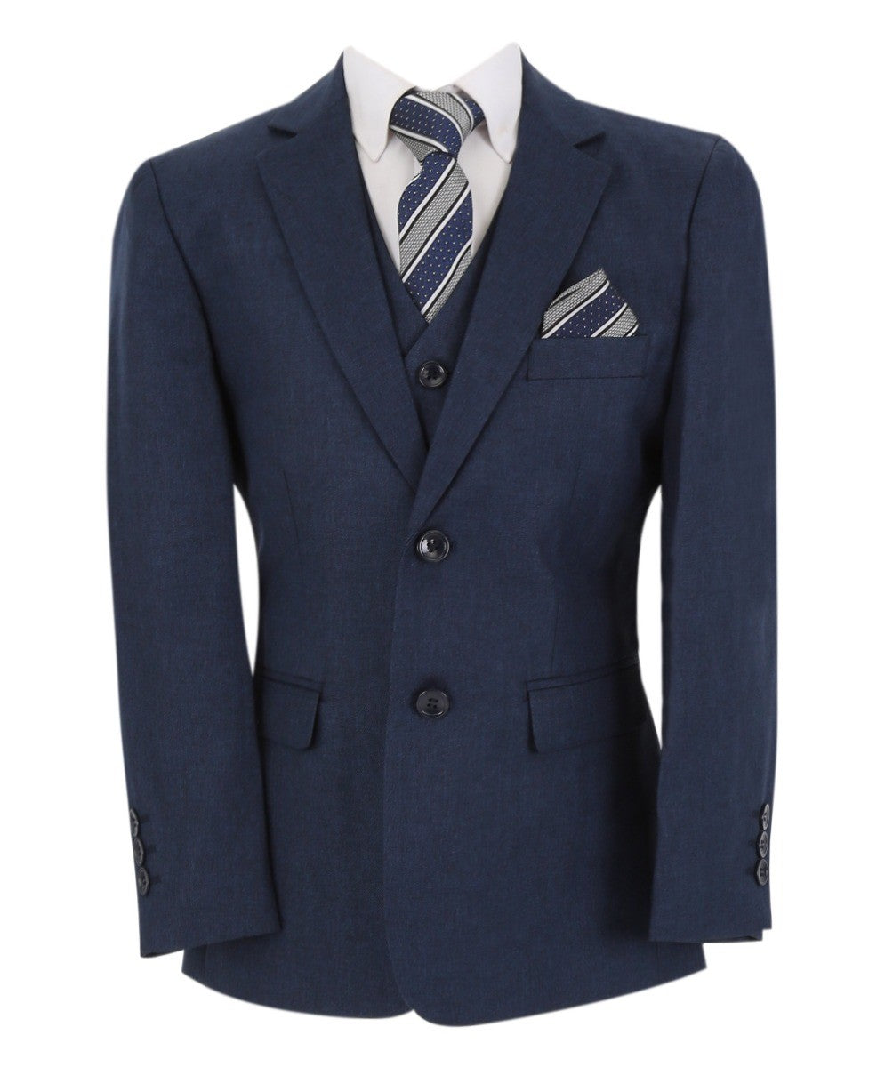 Boys Tailored Fit Formal Suit - LANDON - Navy Blue