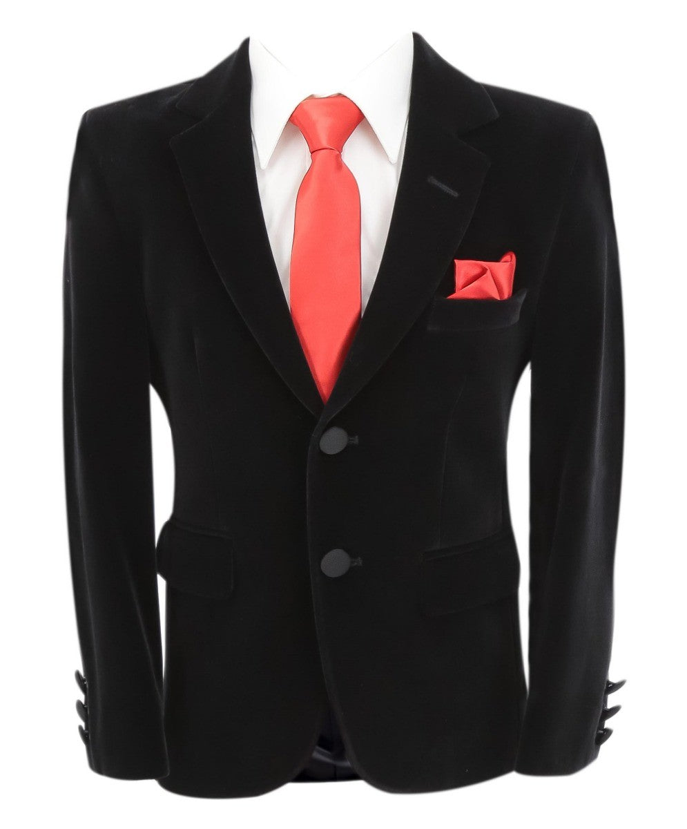 Jungen Samt Slim Fit Formal Blazer - Hackney - Schwarz