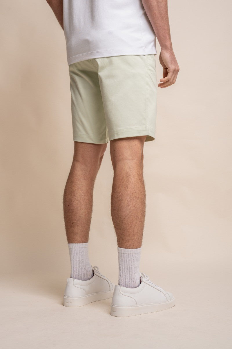 Herren Baumwolle Casual Slim Fit Chino Shorts - DAKOTA - Salbeicreme