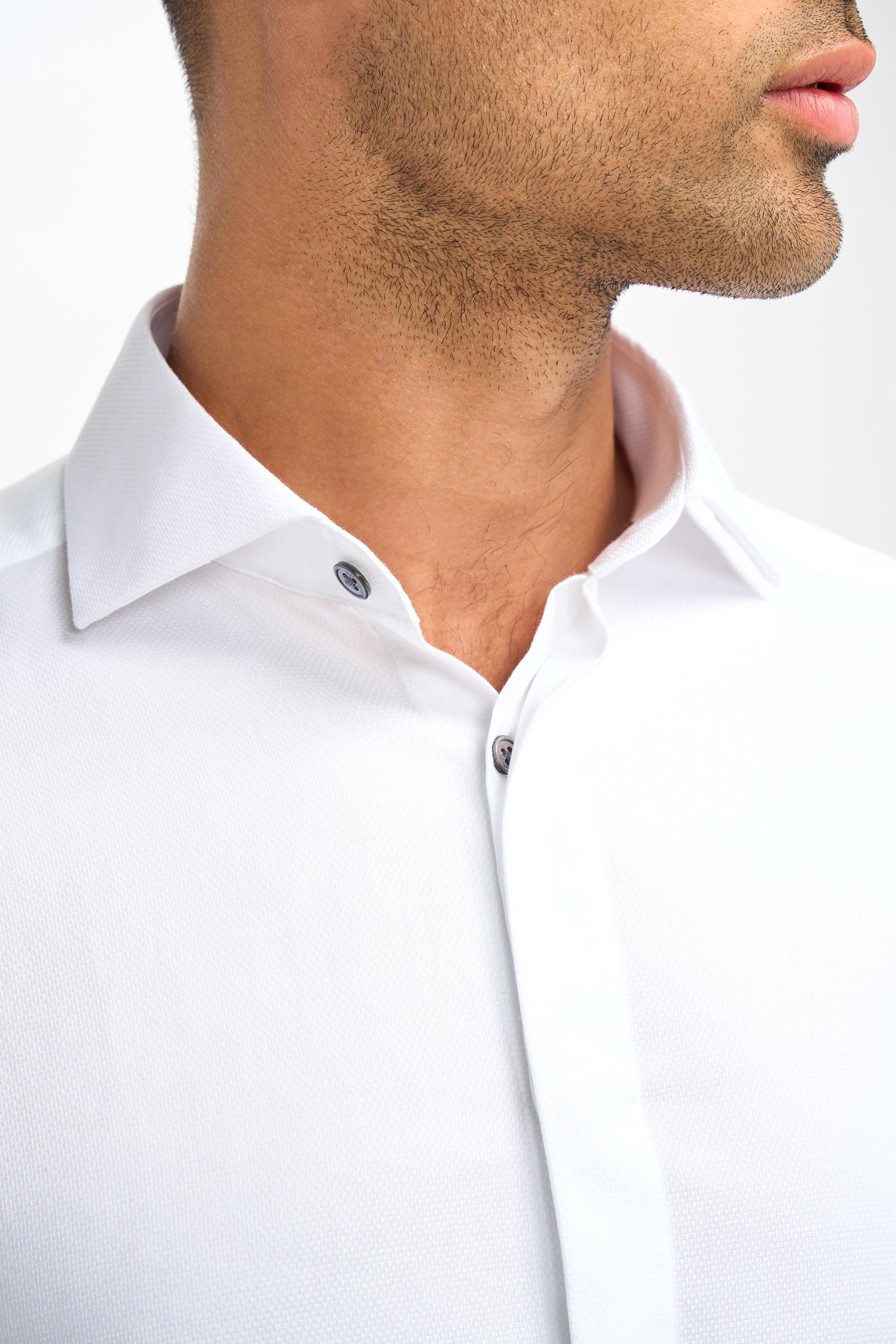 Chemise habillée classique en coton à col pour hommes - Seneca - Blanc