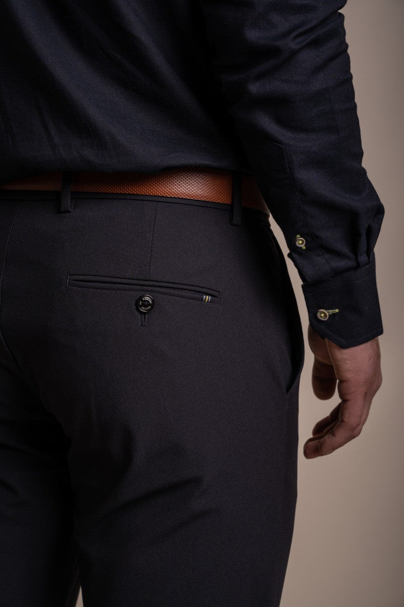 Pantalon décontracté ajusté pour hommes - REED - Bleu Marine