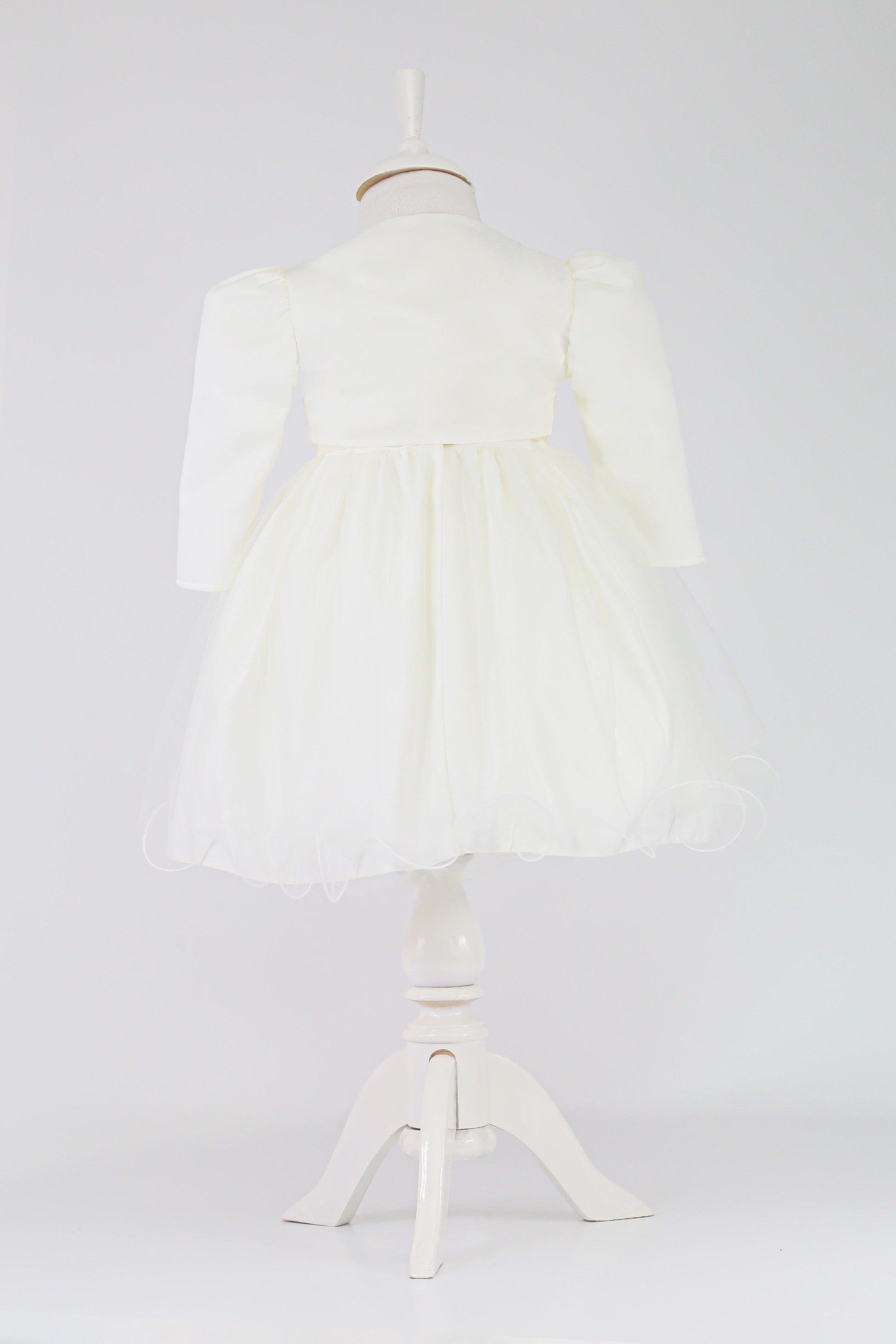 Robe sans manches avec boléro floral pour bébés filles - B1176 - Ivoire