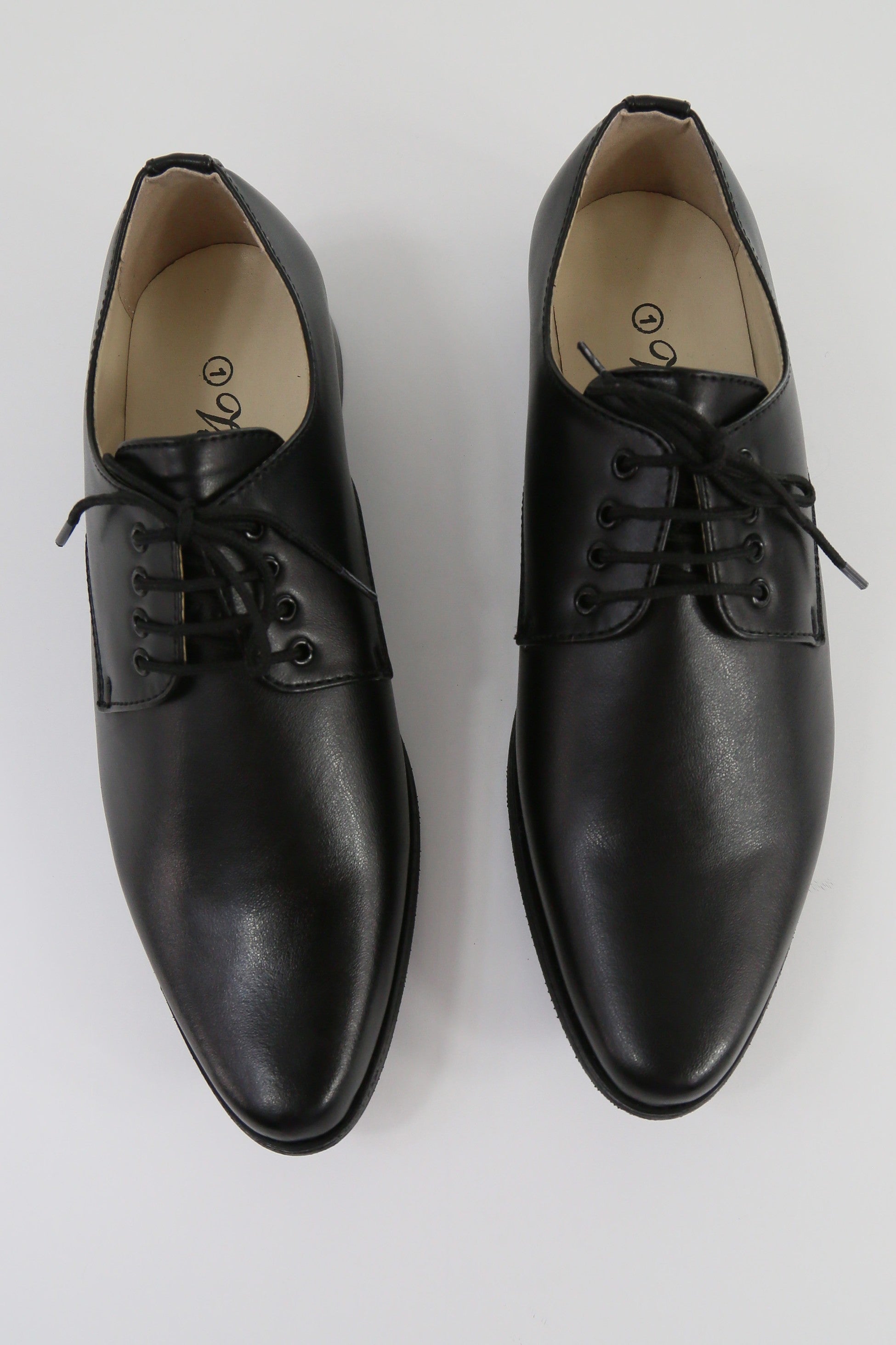 Chaussures Derby en cuir mat pour garçons - GEORGE - Noir