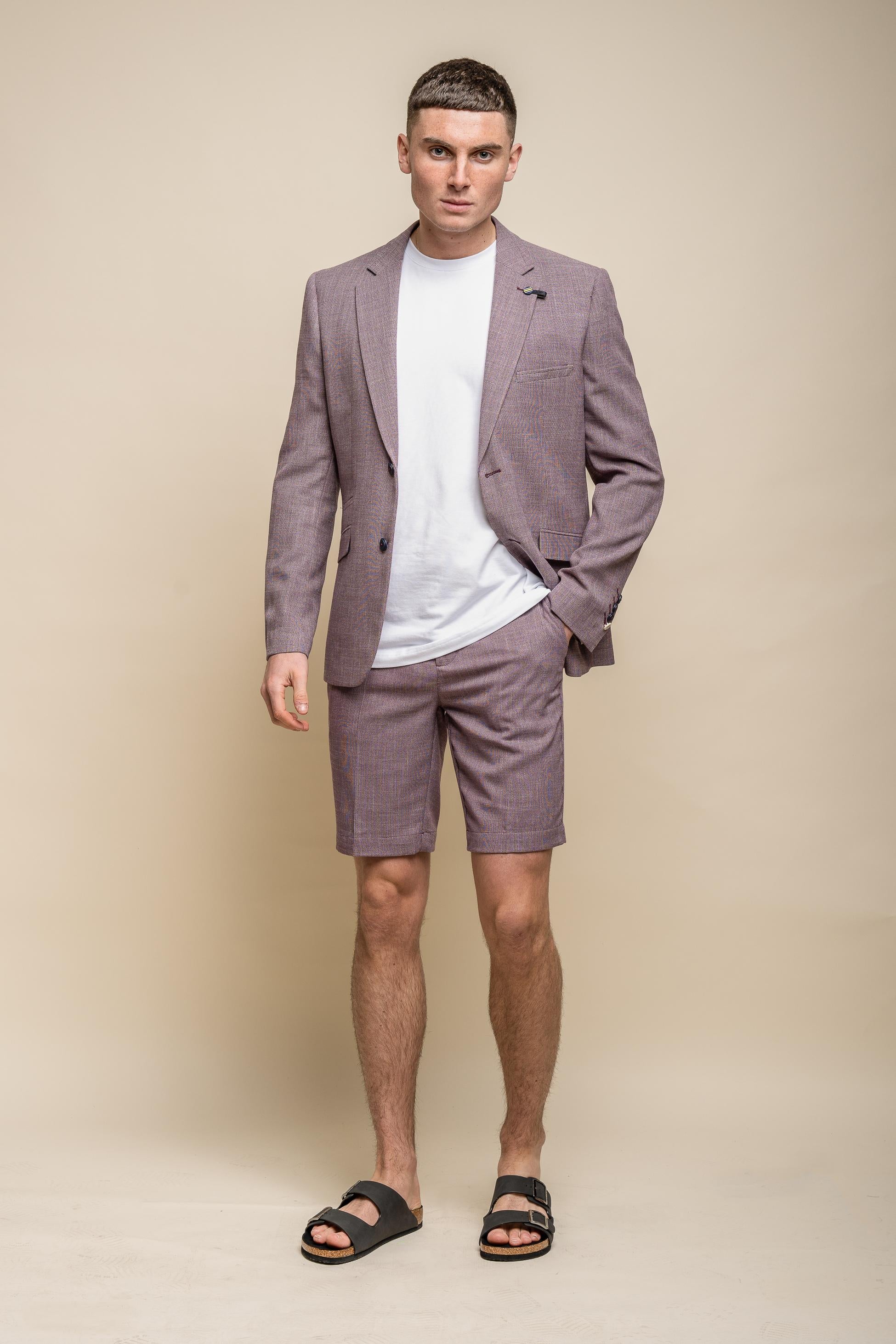 Herren Mid Rise Slim Fit Shorts - MIAMI - Lila