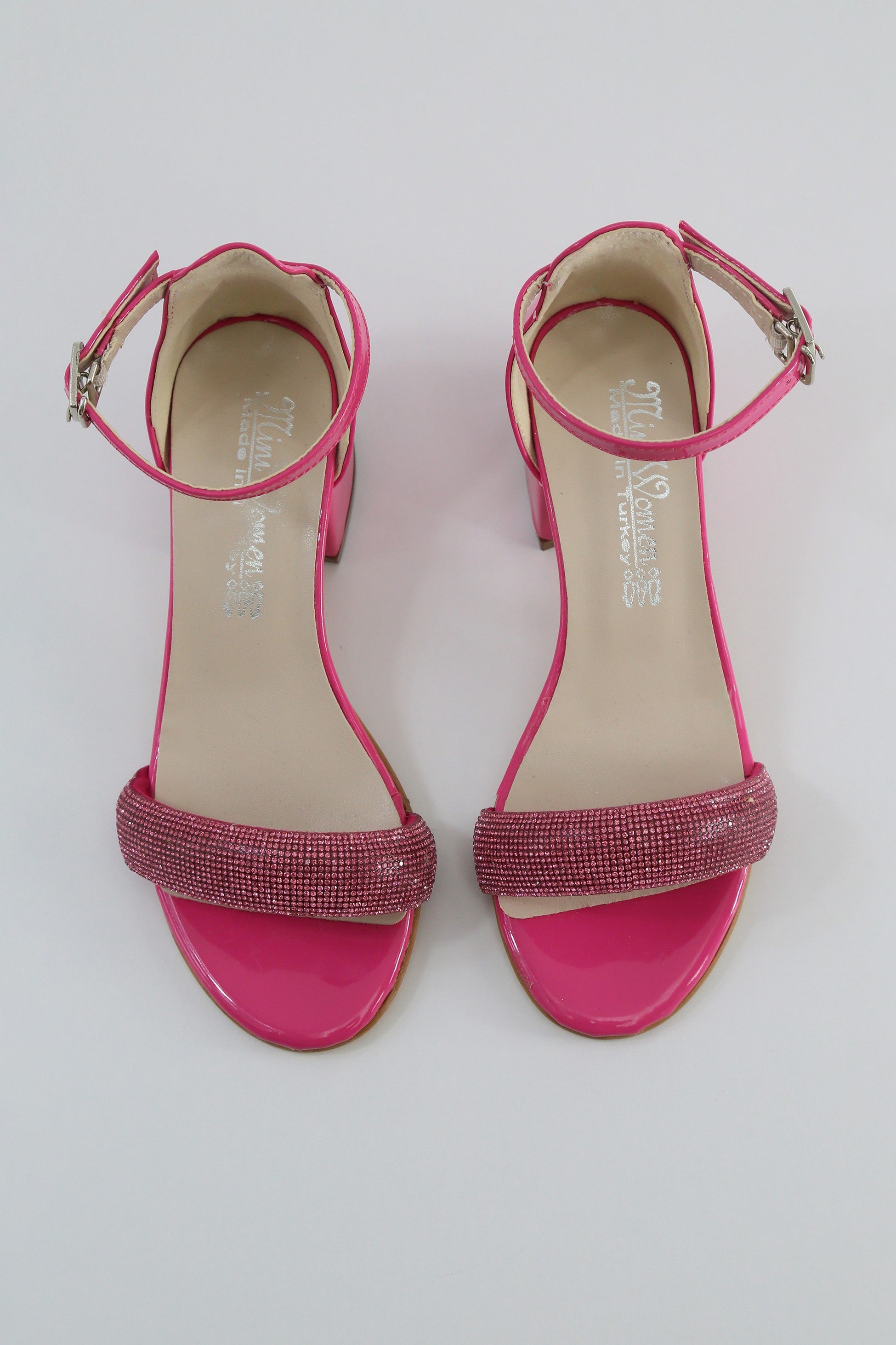 Mädchen Strass Blockabsatz Sandalen - LARA - Rose