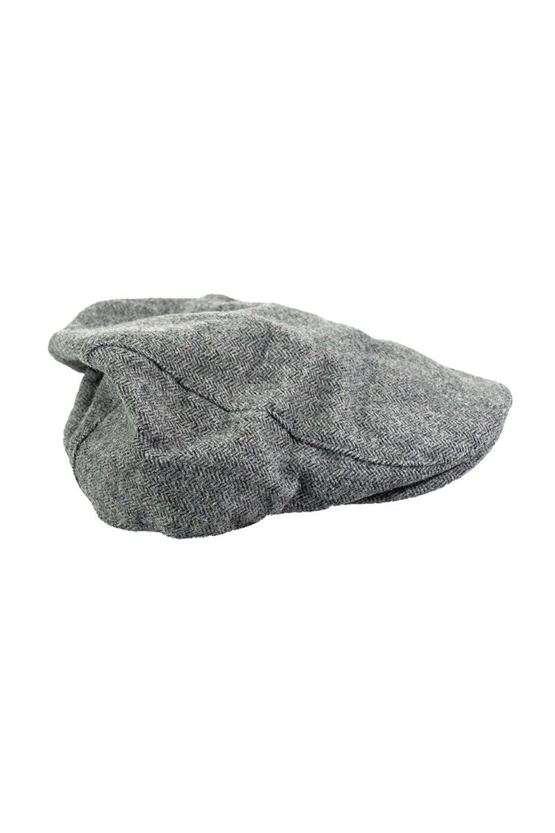 Casquette plate vintage en tweed pour hommes - MARTEZ - Gris