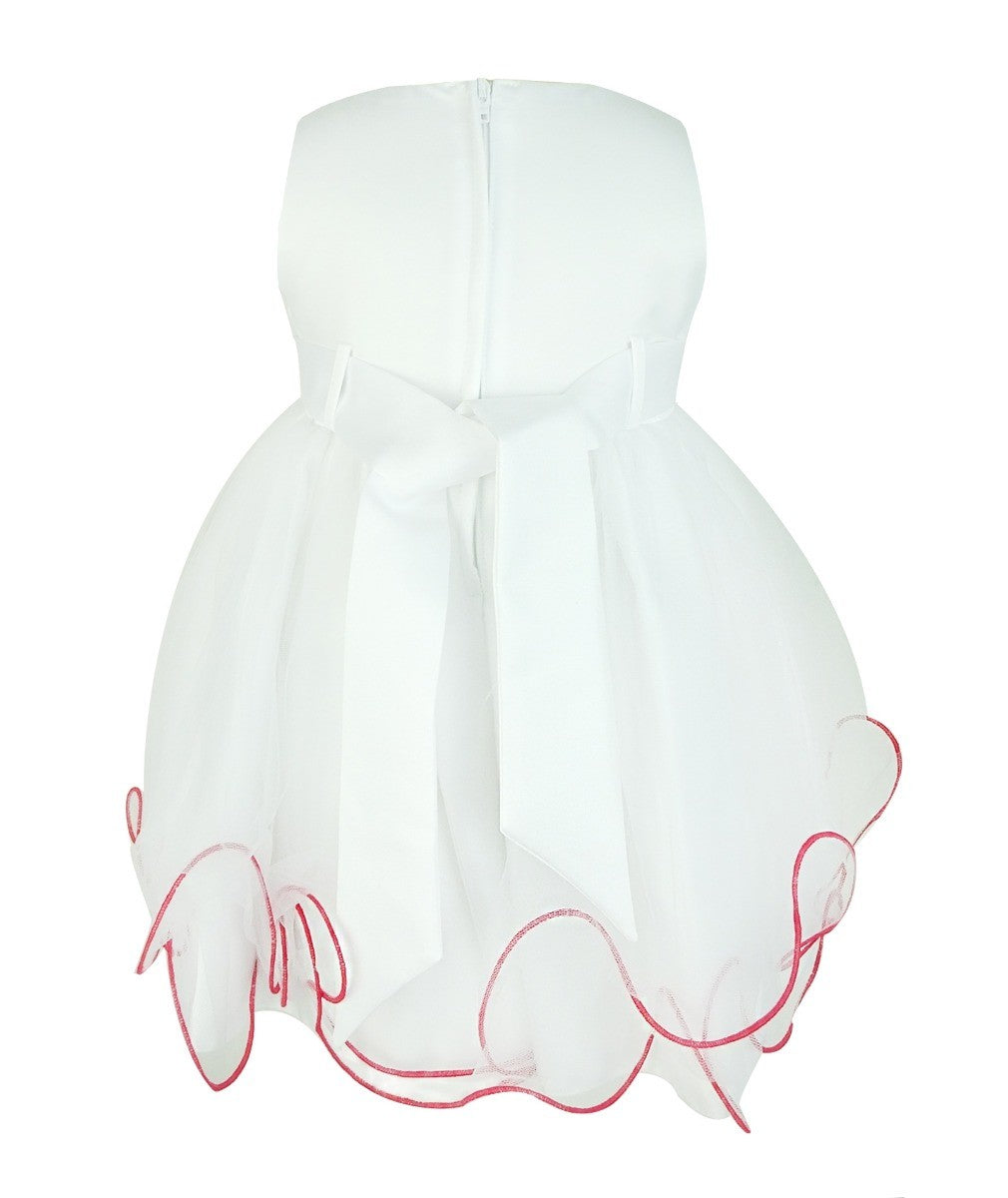 Robe de Baptême Mariée avec Boléro Papillon pour Filles - Blanc - Rose