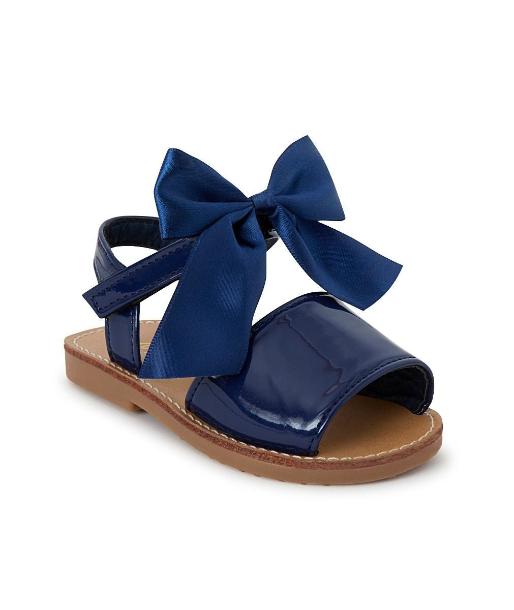 Mädchen Velcro Lack Schleifen Sandalen – MARTINA - Marineblau