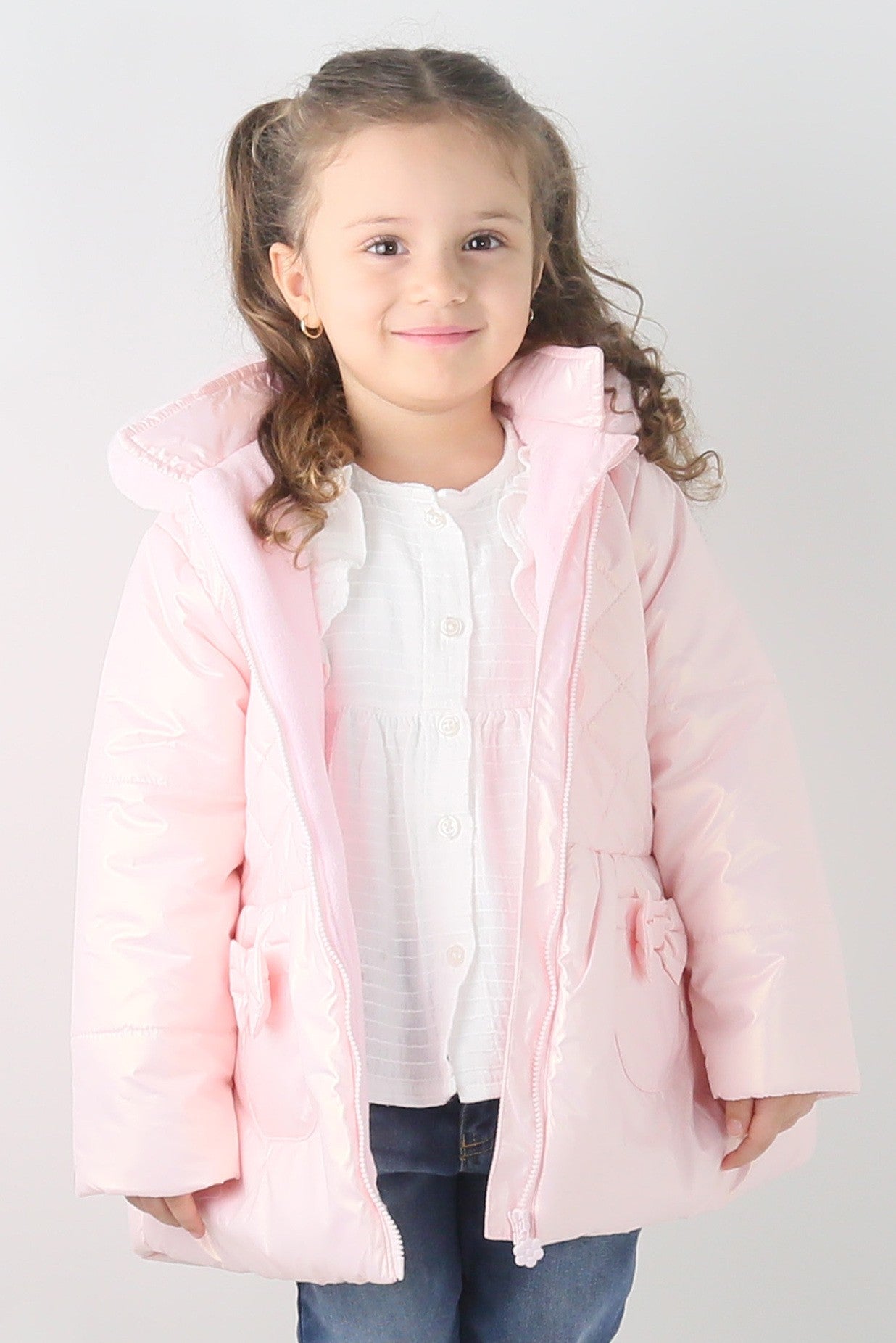 Baby & Girls' Quilted Hooded Puffer Coat - SASHA - Pink