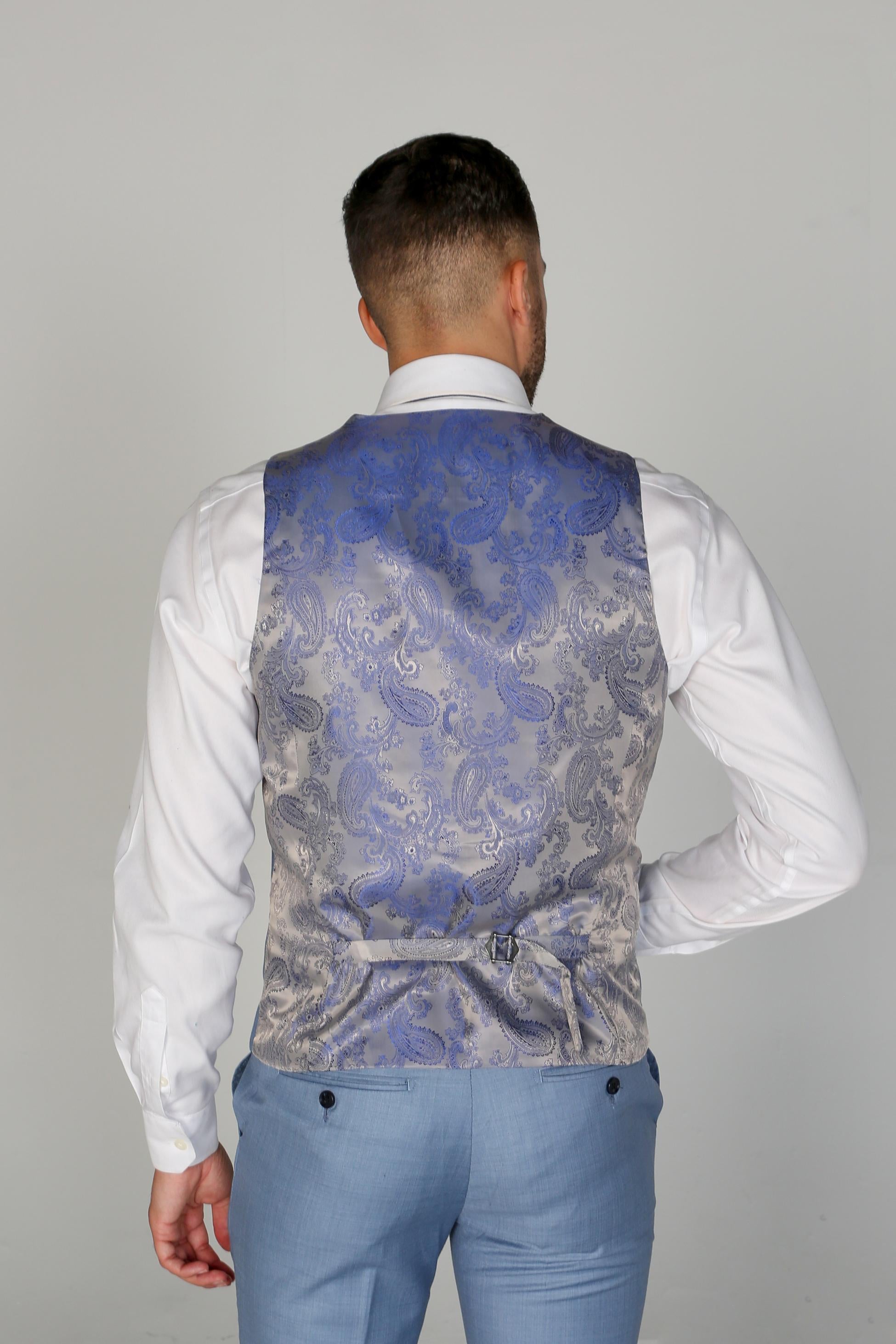 Men's Tailored Fit Formal Waistcoat  - CHARLES - Blue