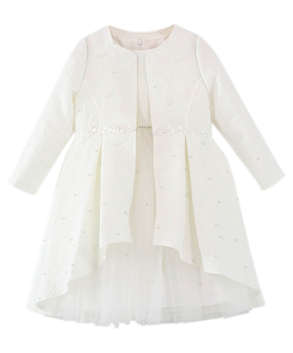 Ensemble Robe Queue-de-Pie pour Filles - Ecru Blanc Cassé