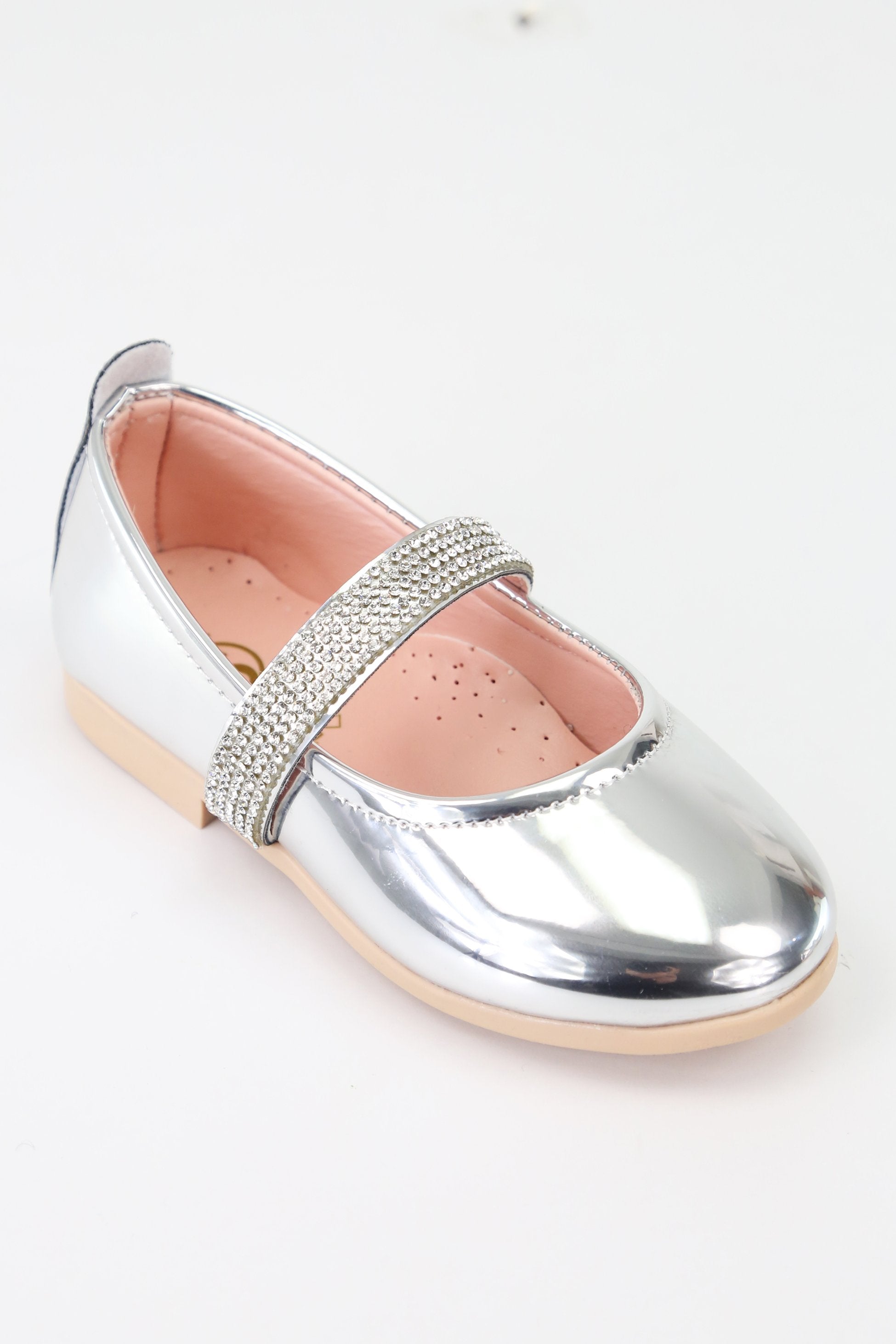 Chaussures Mary Jane Vernies à Strass pour Filles - ARWEN - Argent