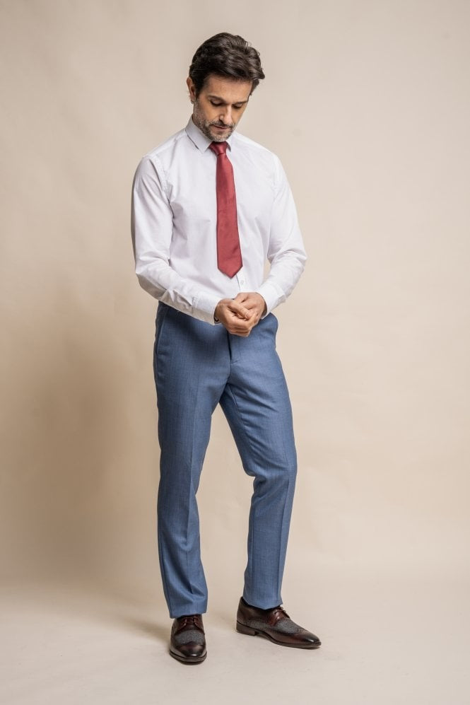 Men's Slim Fit Formal Trousers - REEGAN - Sky Blue