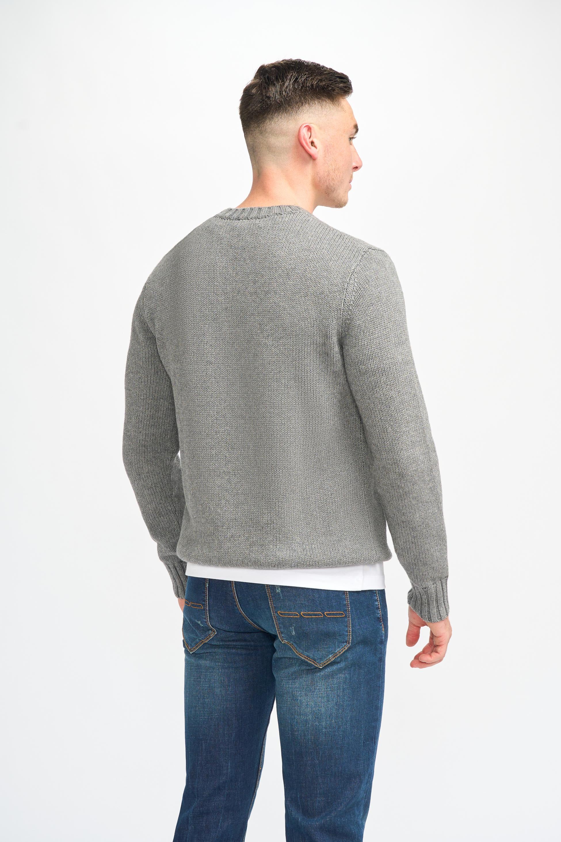 Pull classique en laine pour hommes - FARREL - Gris