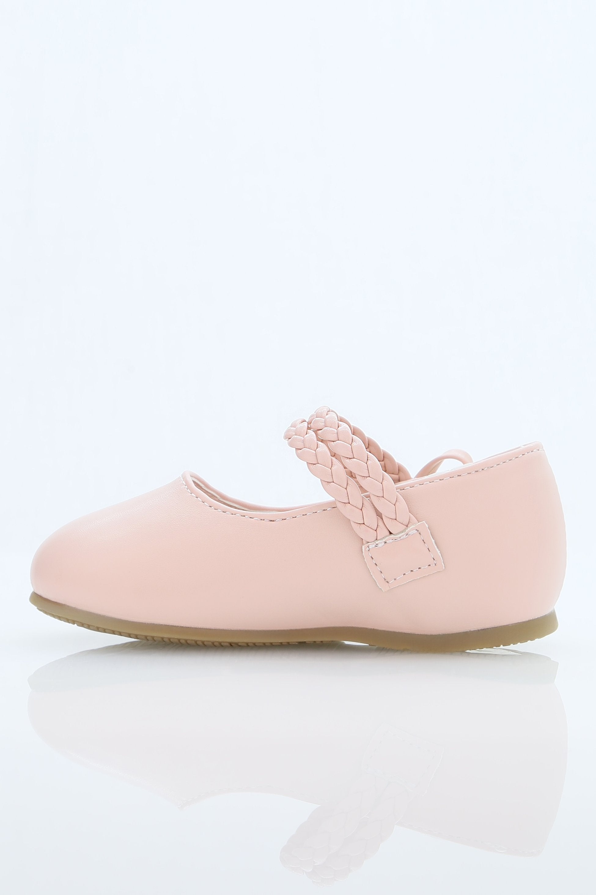 Chaussures Mary Jane avec bride tressée et nœud pour petites filles - OPHELIA - Rose