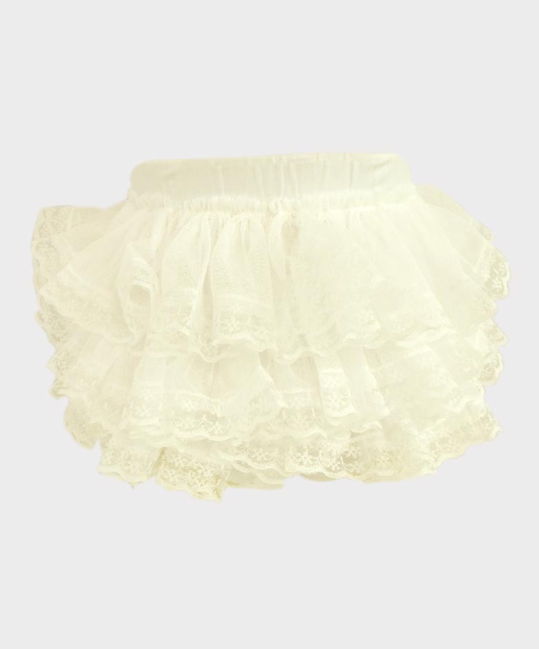 Baby Mädchen Rüschen Spitzen Bloomers - Weiß