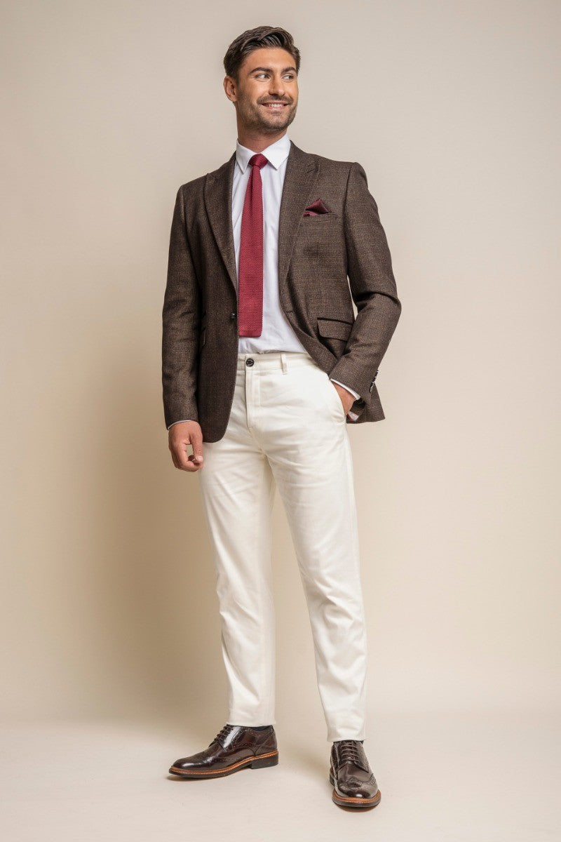 Pantalons chino en coton pour hommes - DAKOTA - Ecru