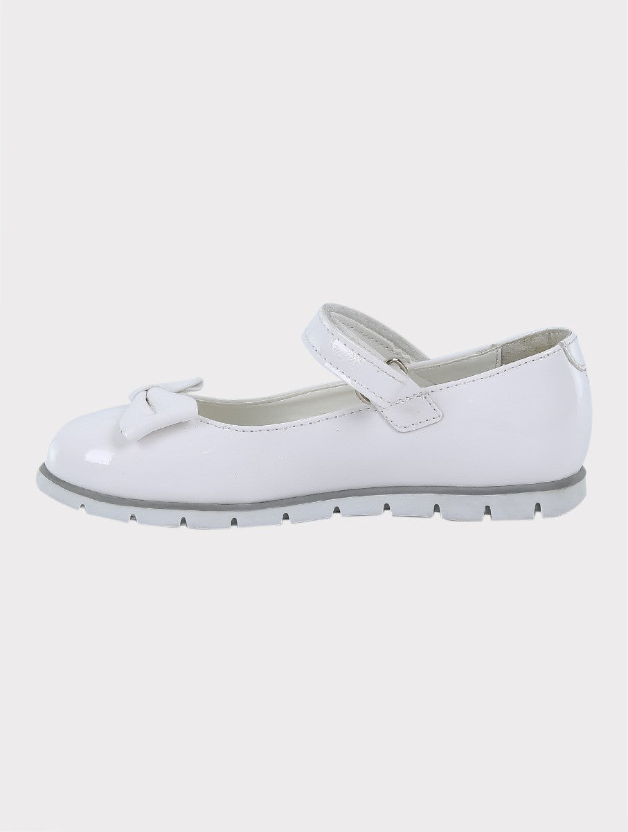 Girls Patent Flat Mary Jane Shoes - White