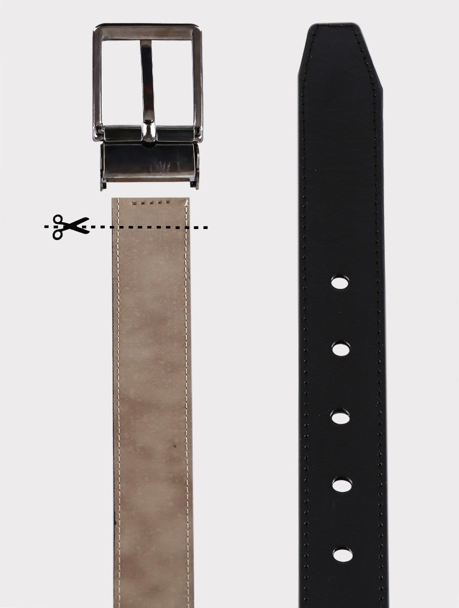 Ceinture en Cuir Réglable pour Garçons - Noir Mat