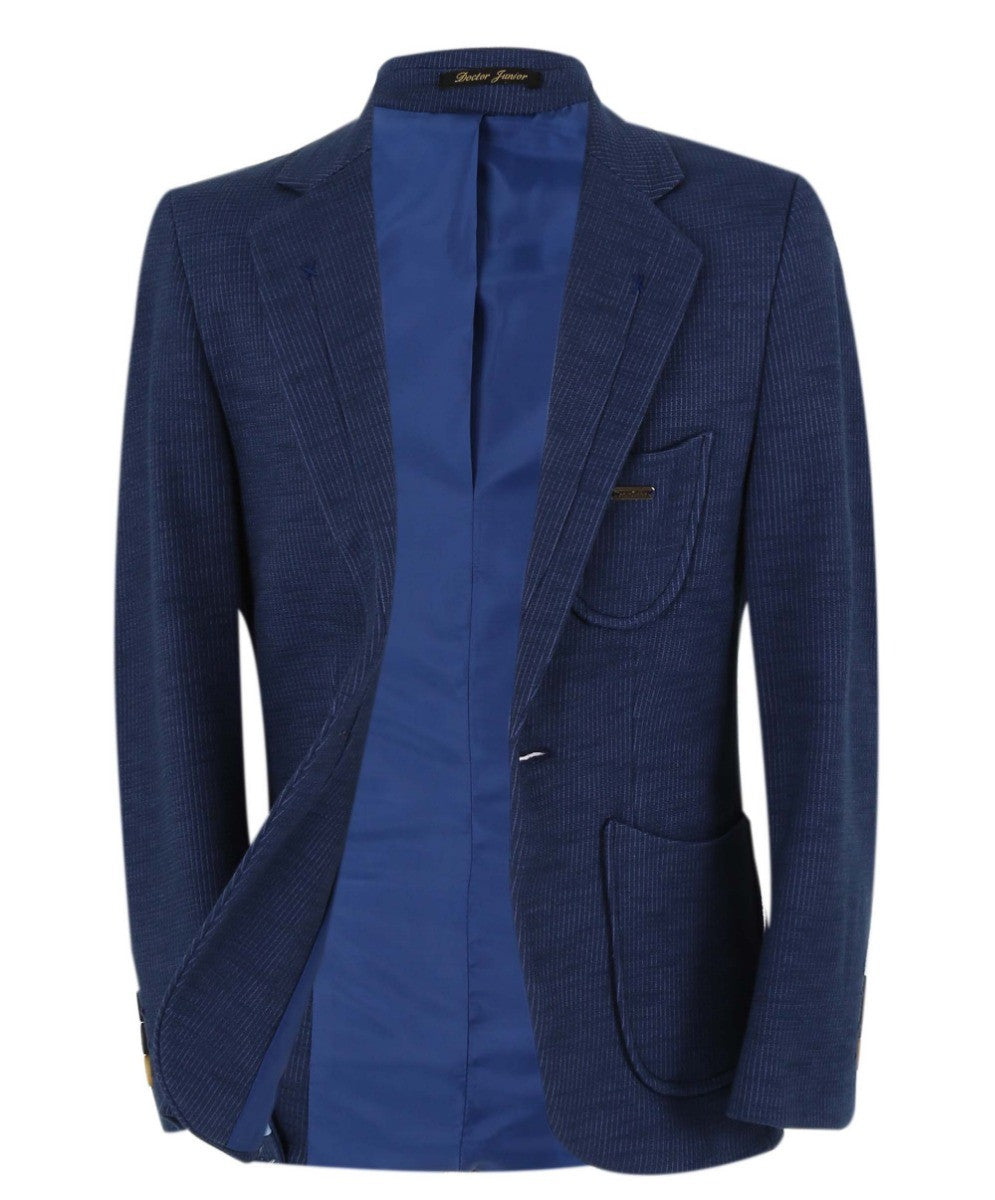 Blazer Formel en Tissu Twill Slim Fit pour Garçons - Bleu Marine