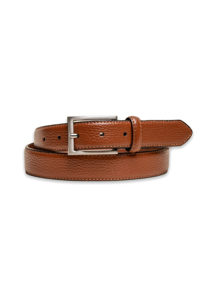 Men's Patent Leather Dress Belt - Tan Brown