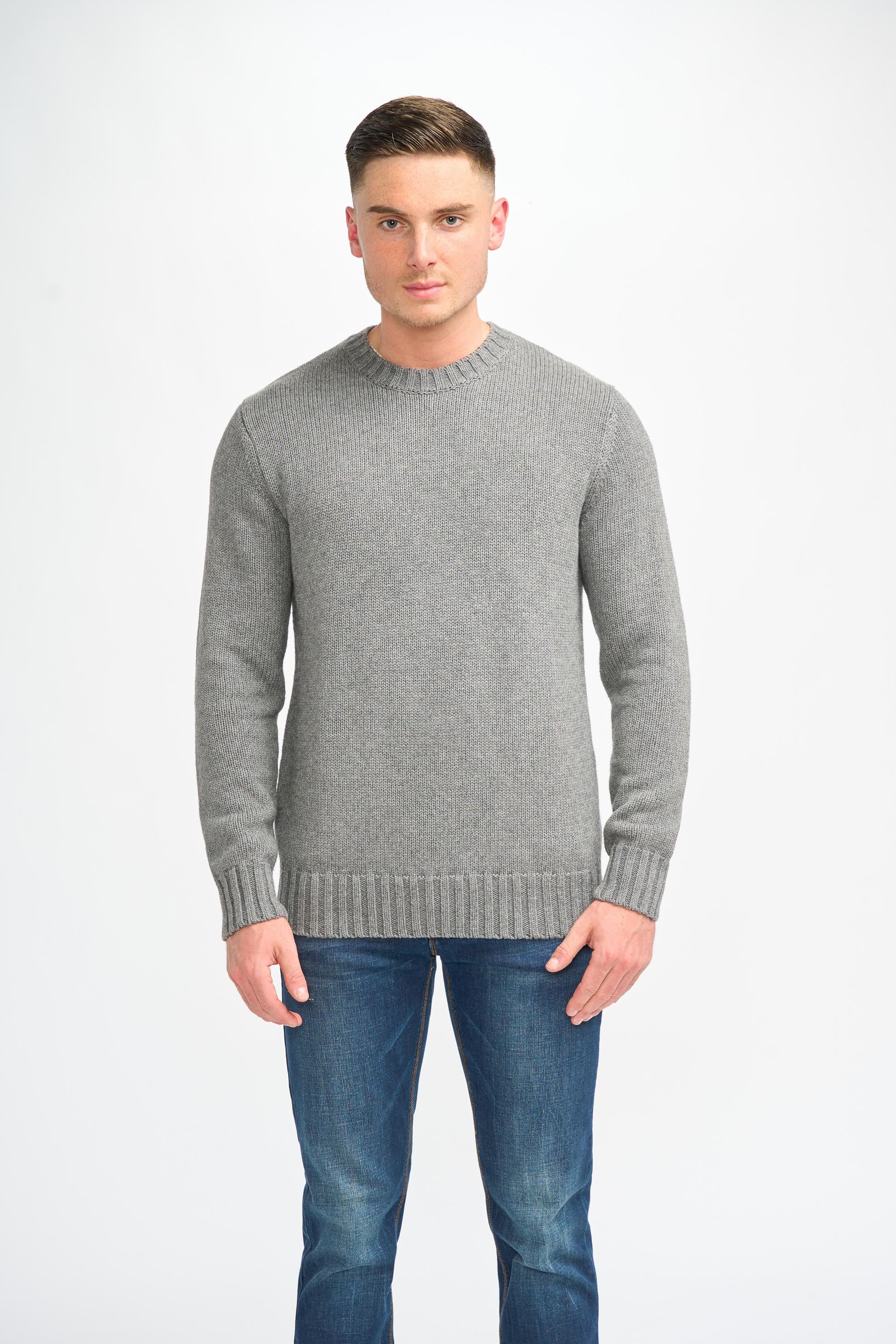 Pull classique en laine pour hommes - FARREL - Gris