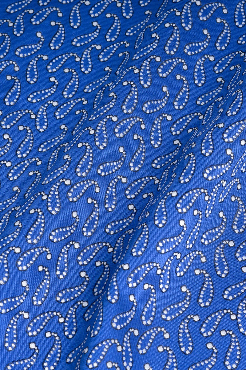 Ensemble de cravate à motifs paisley pour hommes - Bleu Clair