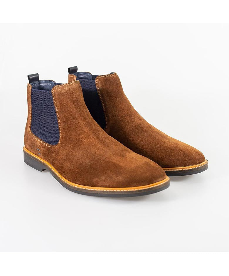 Men's Slip On Chelsea Boots - ARIZONA - Cognac Brown