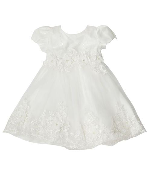 Robe en tulle à manches ballons pour bébés filles - RIYA - Ivoire